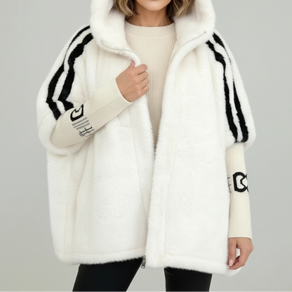 Women's hooded jacket in white