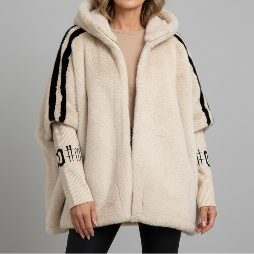 Women's hooded jacket in beige