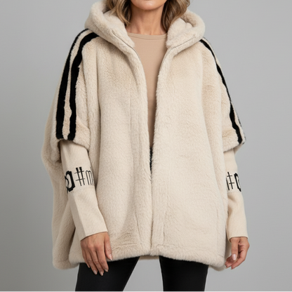 Women's hooded jacket in beige