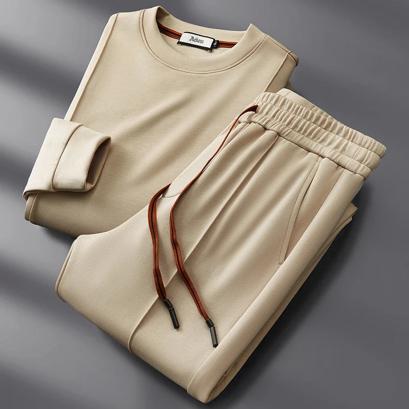 Khaki silk cotton loungewear set