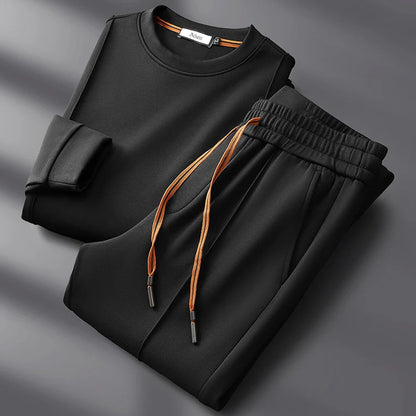 Classic black silk cotton loungewear set