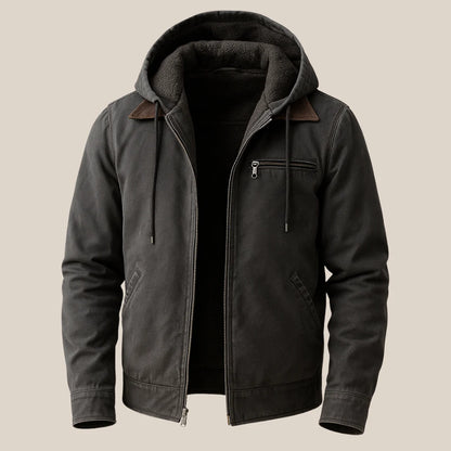 Harrison field jacket, suede collar detail