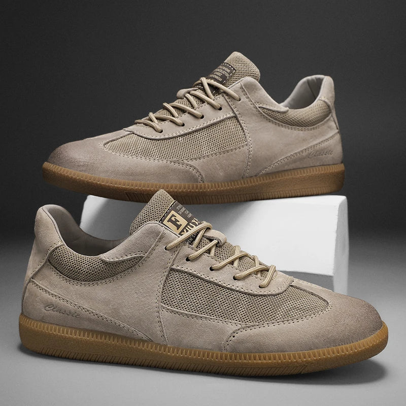 Men's genuine leather casual sneakers
