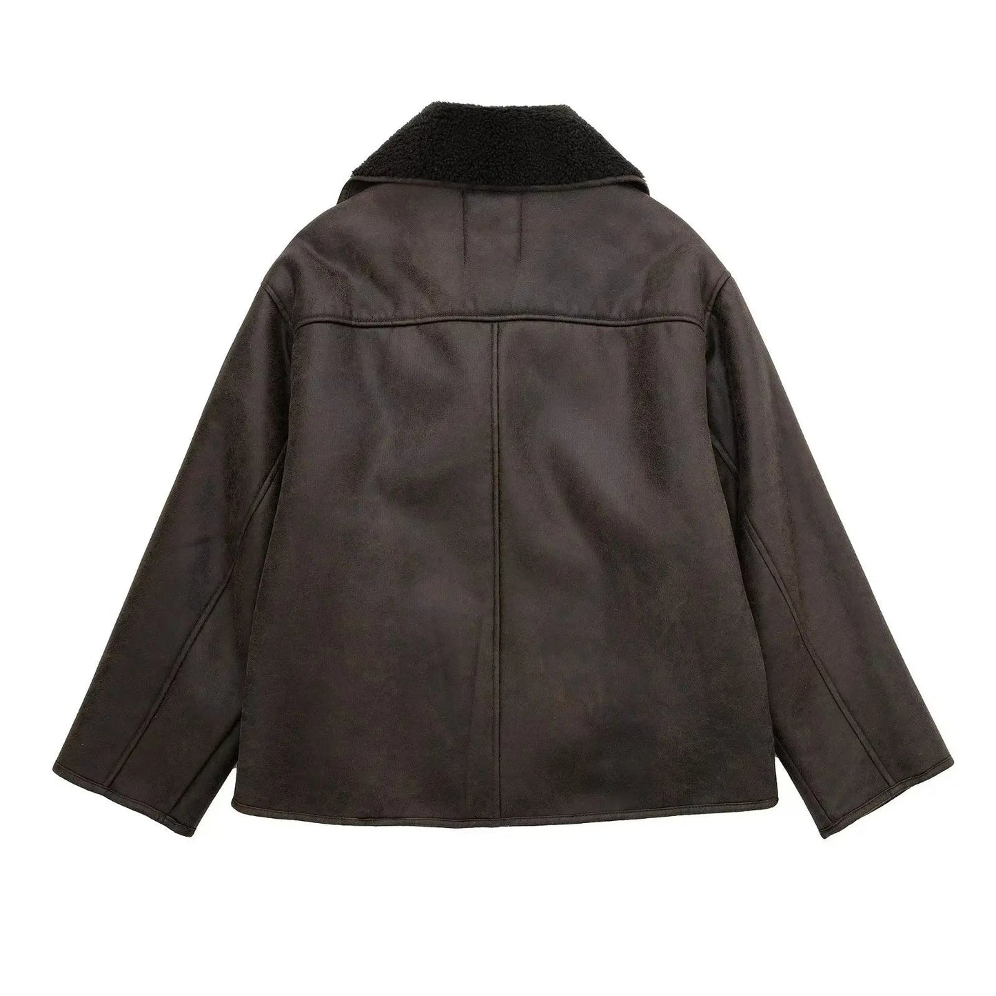 Vintage Faux Leather Jacket with Lambskin Lining – view 4