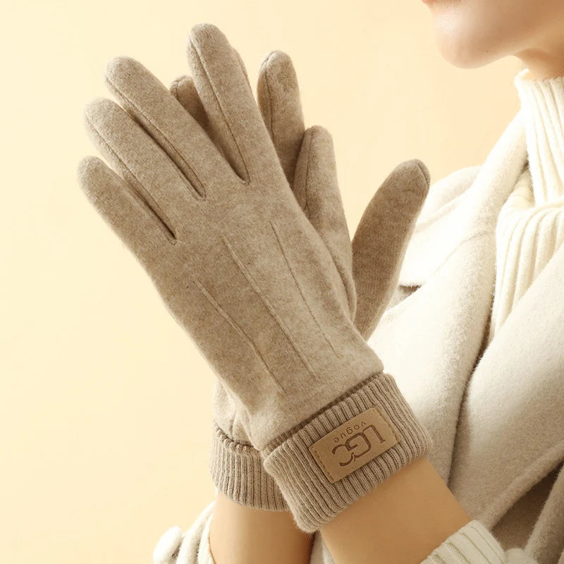 Cashmere wool blend touchscreen gloves