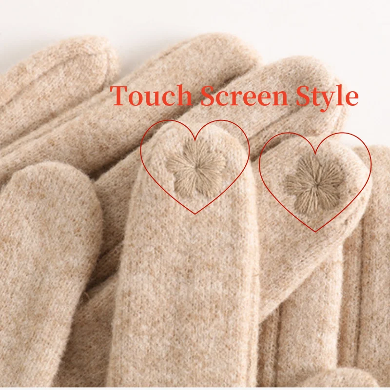 Cashmere wool blend touchscreen gloves