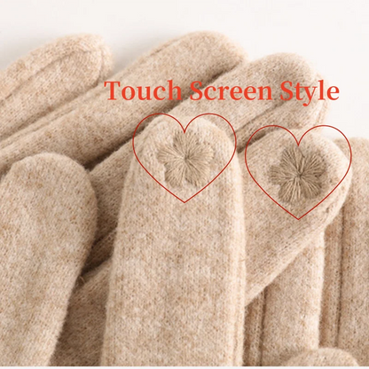 Cashmere wool blend touchscreen gloves