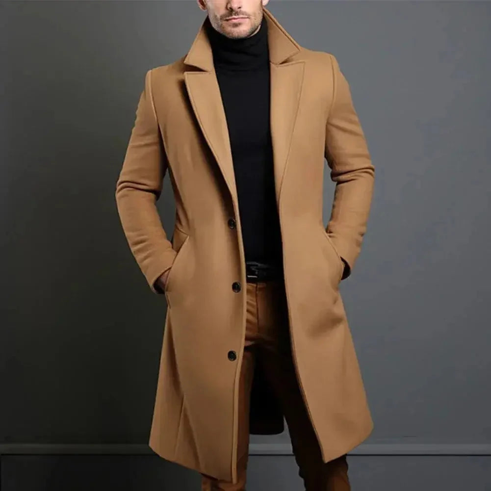 Hudson wool blend overcoat, front view