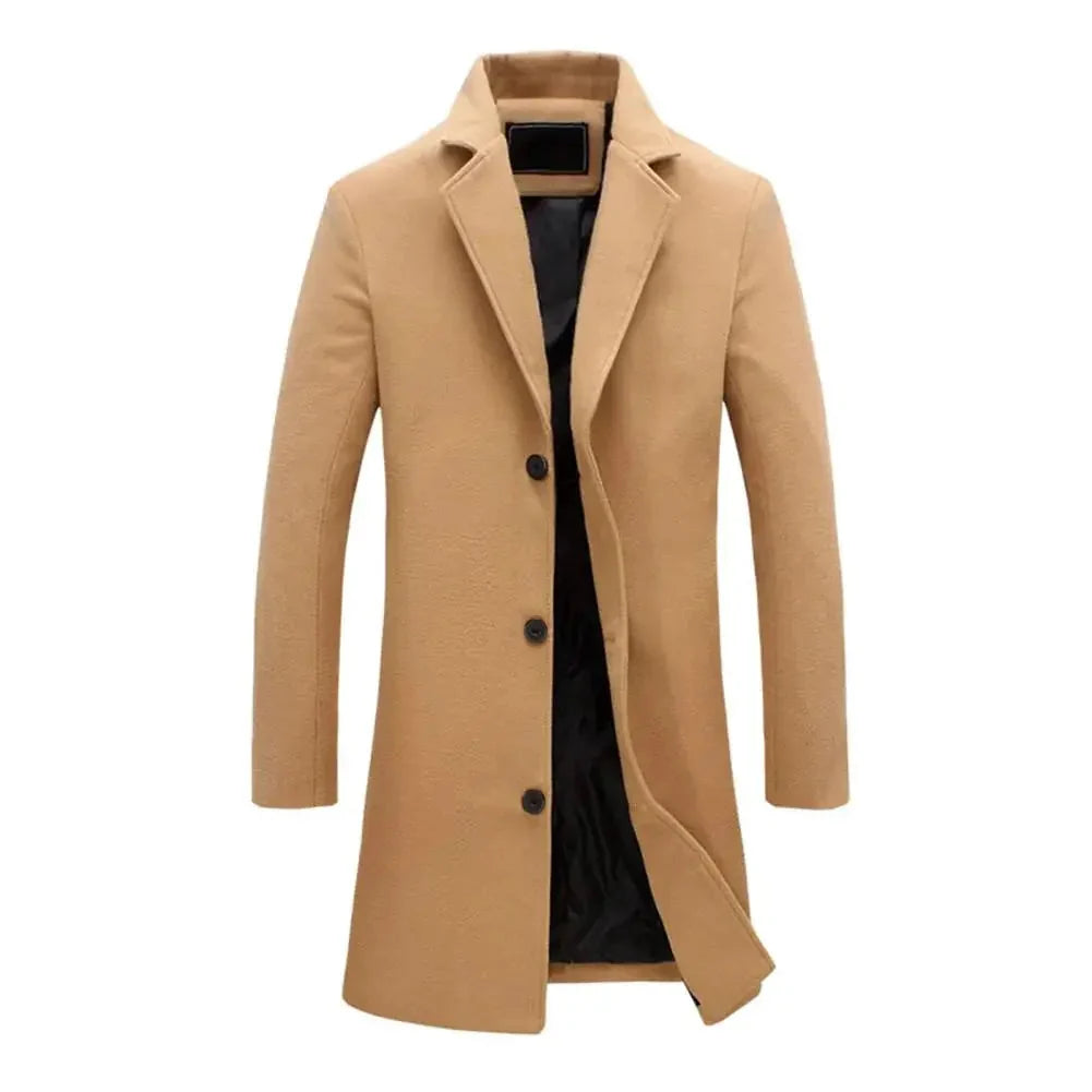 Hudson wool blend overcoat, side profile