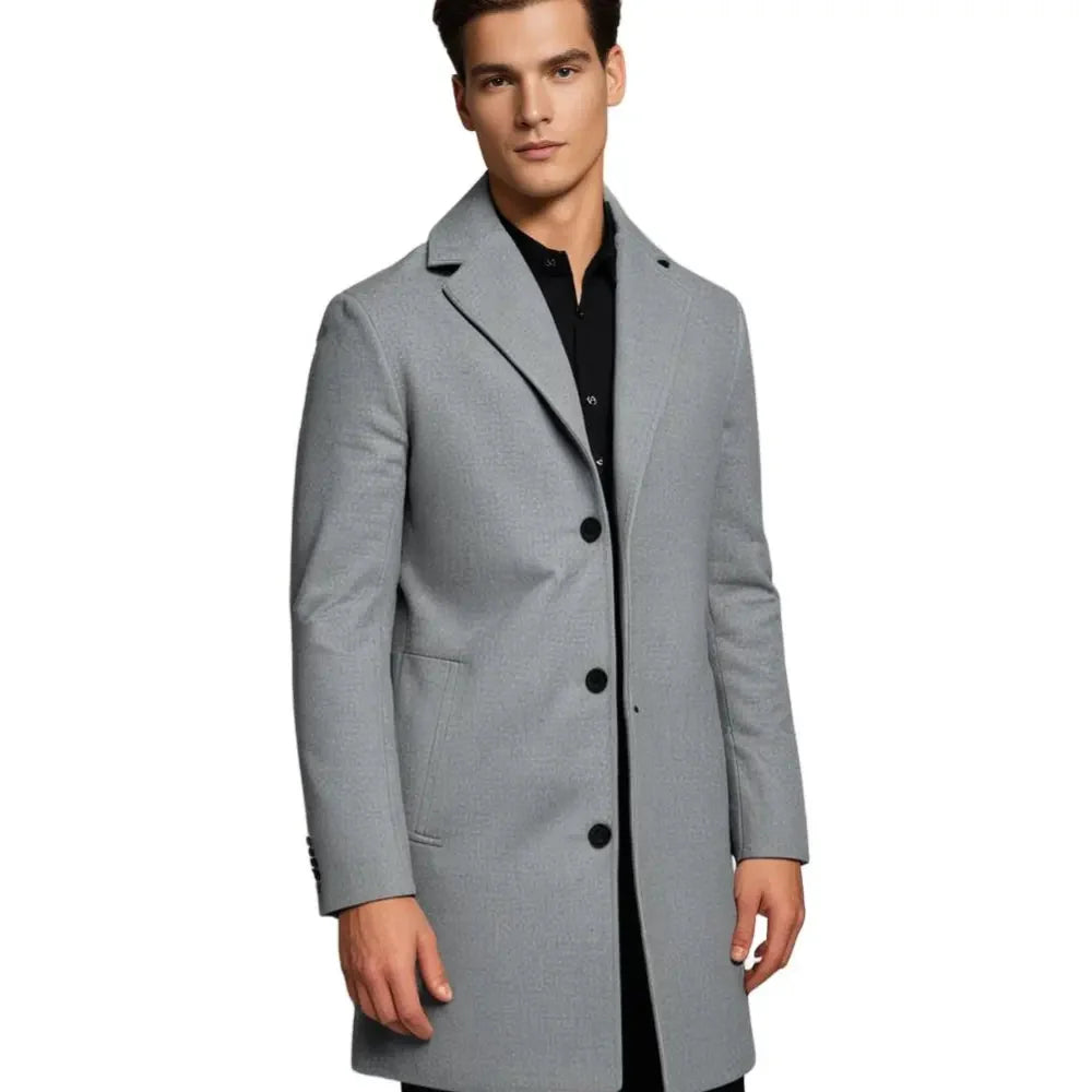 Hudson wool blend overcoat in navy