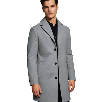 Hudson wool blend overcoat in navy