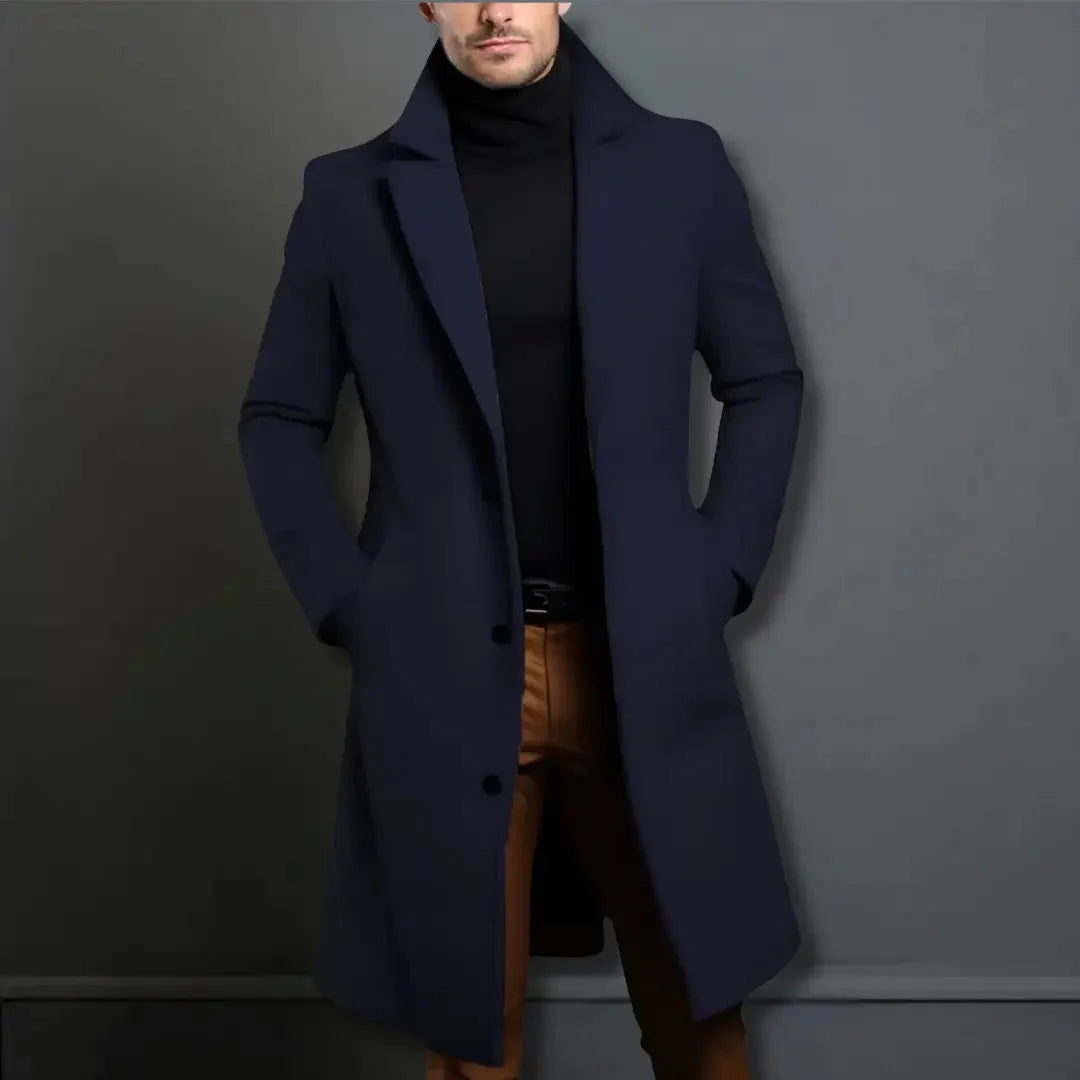 Hudson wool blend overcoat, back view