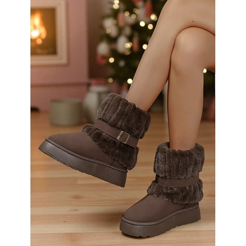 Cozy Fur-Trimmed Snow Boots with Grippy Sole – view 2
