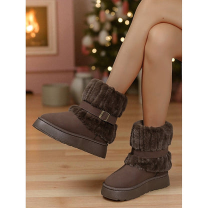 Cozy Fur-Trimmed Snow Boots with Grippy Sole – view 2