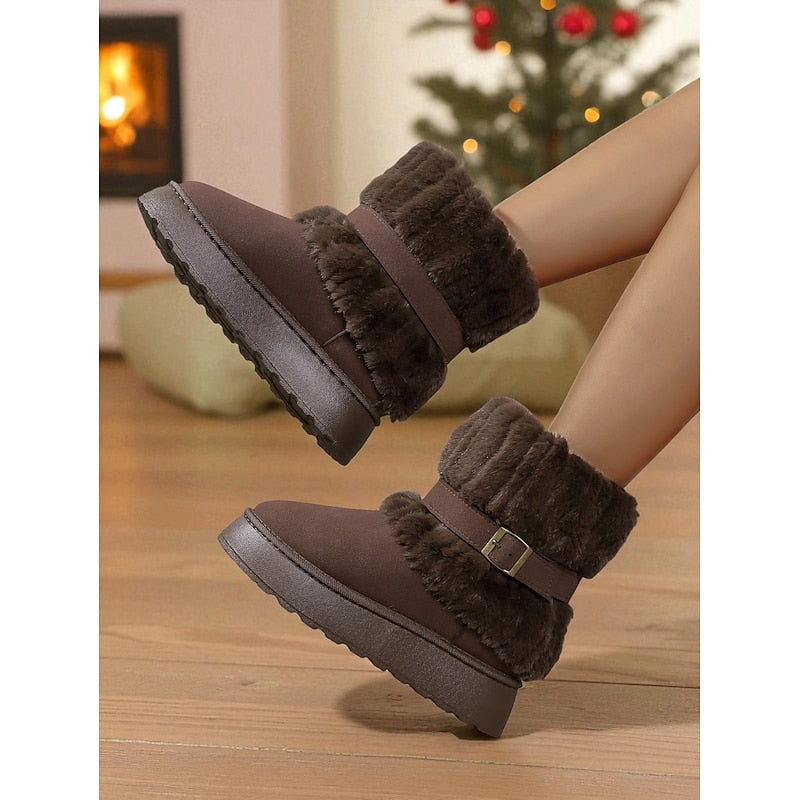 Cozy Fur-Trimmed Snow Boots with Grippy Sole – view 3