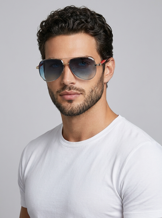 blue Classic Aviator Sunglasses