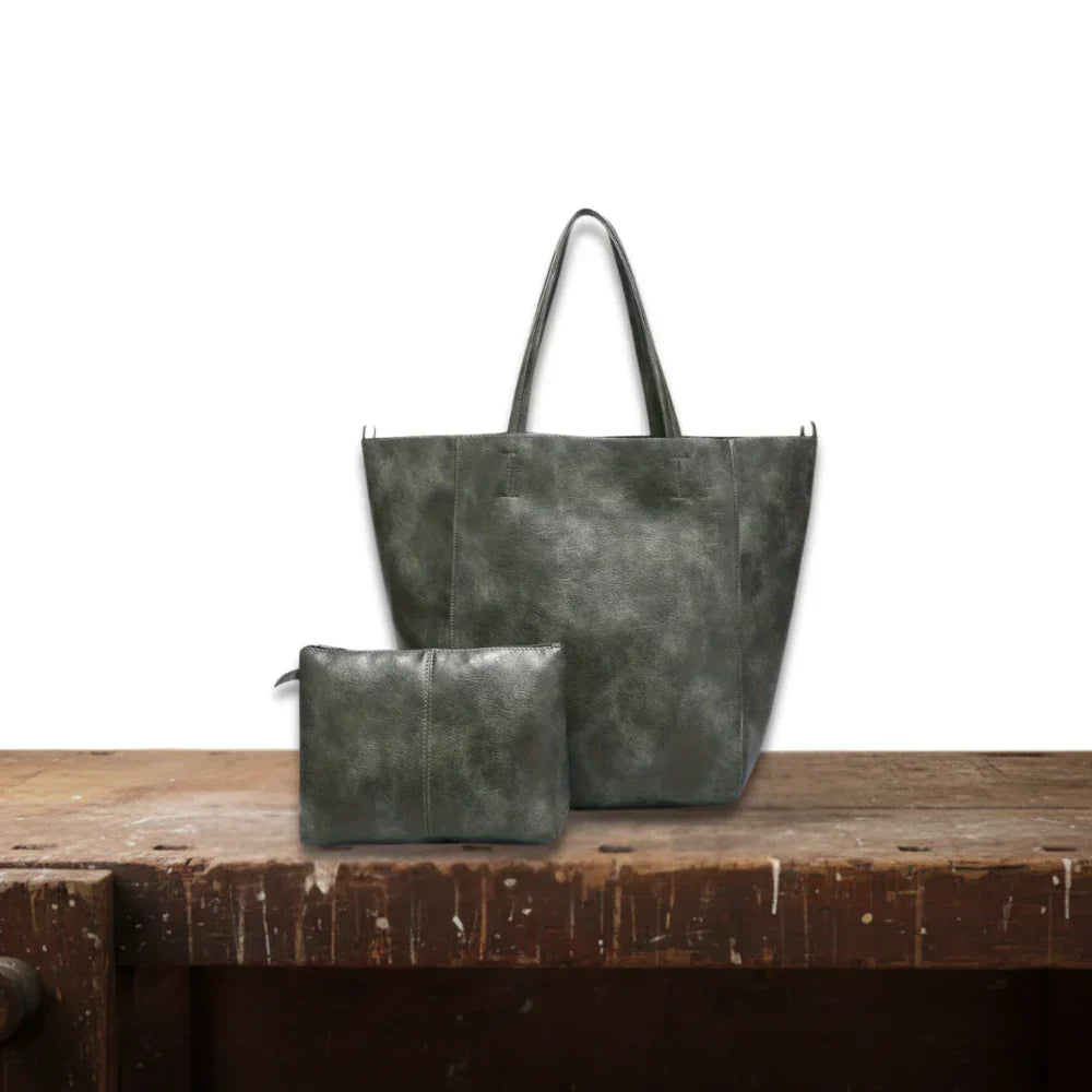 Green Retro Wallet and Tote Set