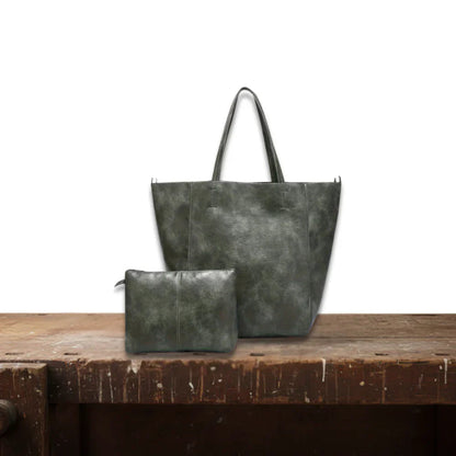 Green Retro Wallet and Tote Set