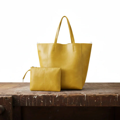 Yellow Retro Wallet and Tote Set