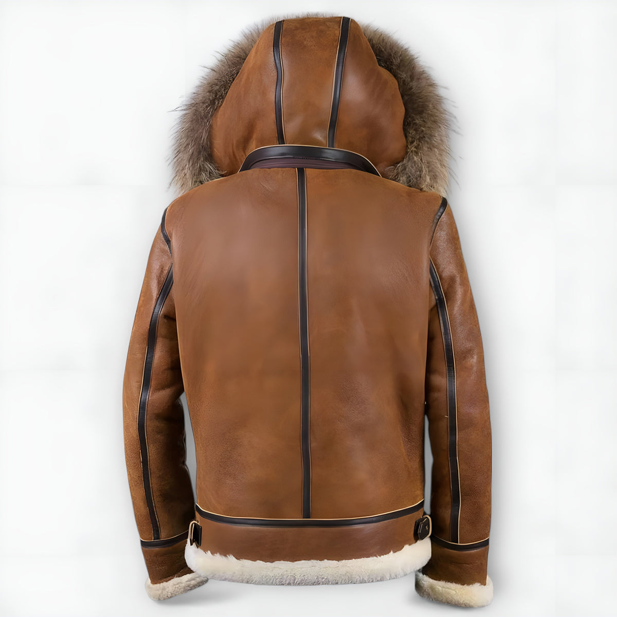 Hooded Oversized Bomber Jacket with Wrap and Zip Front – view 3