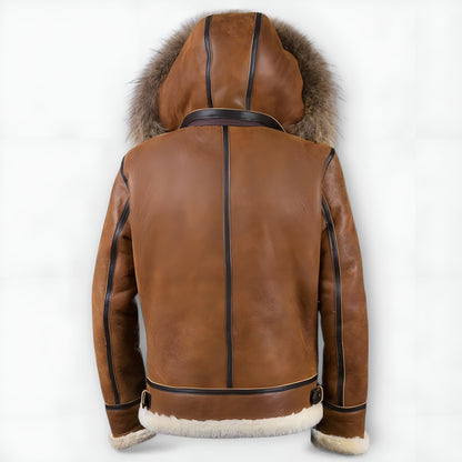Hooded Oversized Bomber Jacket with Wrap and Zip Front – view 3