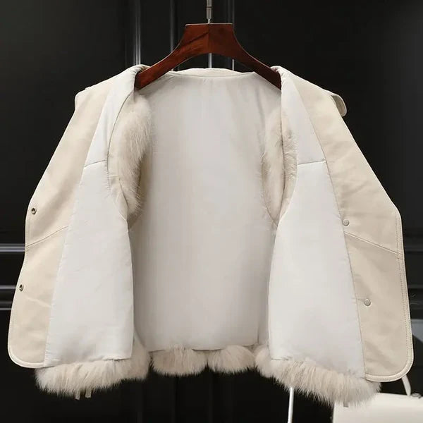 Women's faux fur vest with hidden pockets