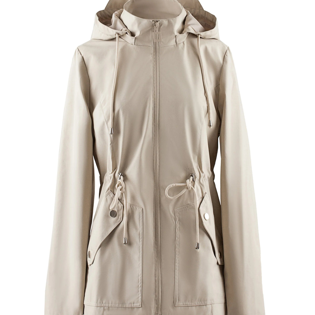 Women's Hooded Drawstring Jacket, Fall Weather Layer