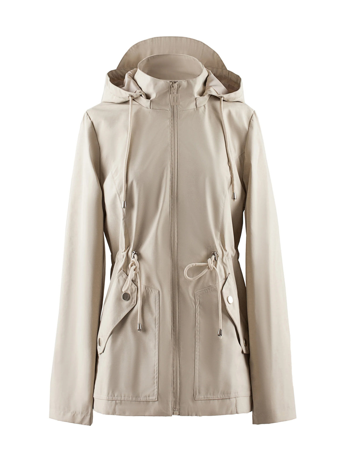 Women's Hooded Drawstring Jacket, Fall Weather Layer