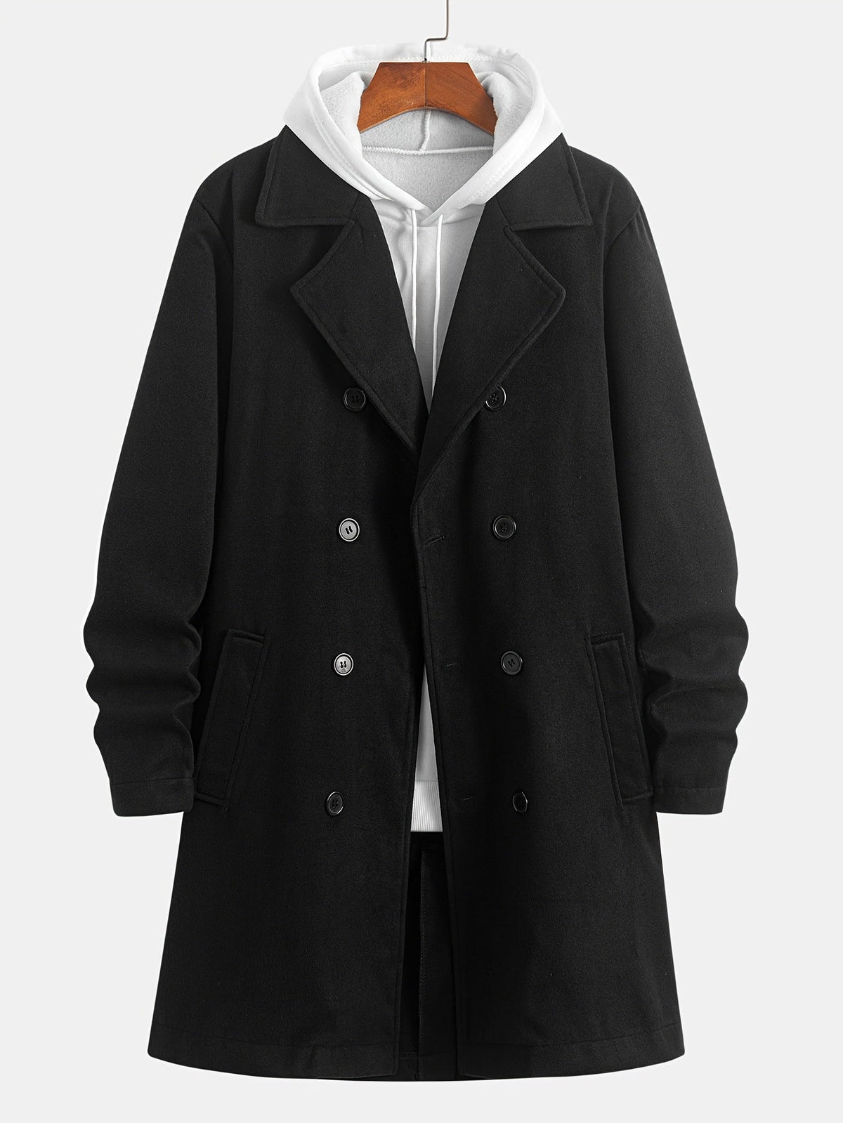 Men's Structured Double-Breasted Overcoat – view 3