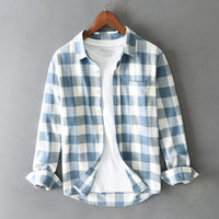 Hudson | Men's Brushed Cotton Check Flannel Shirt with Button Down Collar
