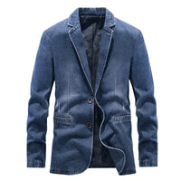 Ethan | Men's Denim Blazer Jacket with Lapel Collar and Slim Fit