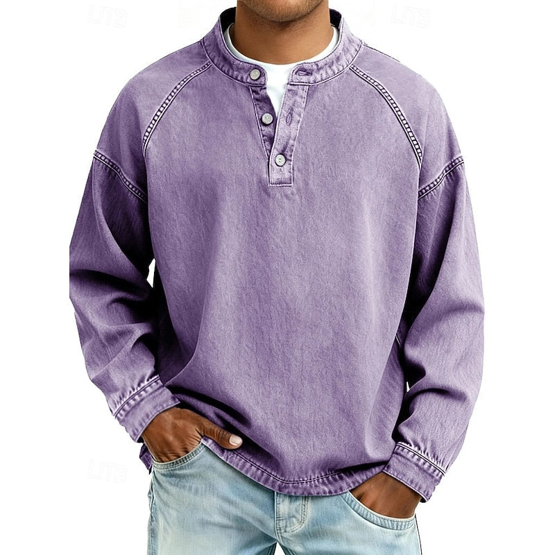 Men's Vintage Wash Raglan Henley Shirt