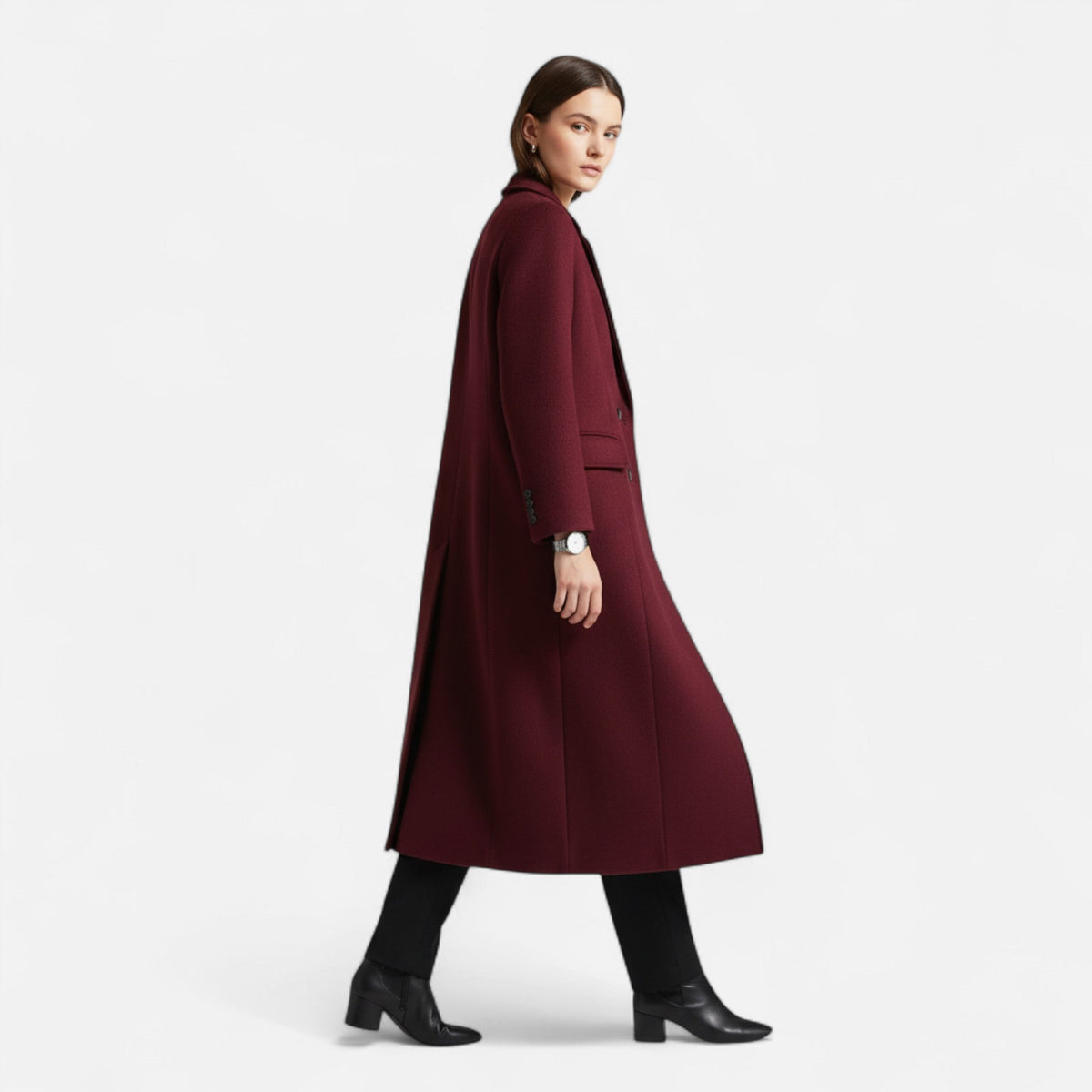Notch-Lapel Double-Breasted Trench Coat – view 5
