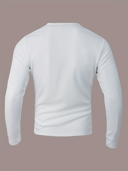 Men's Textured Henley with Contrast Detail – view 2