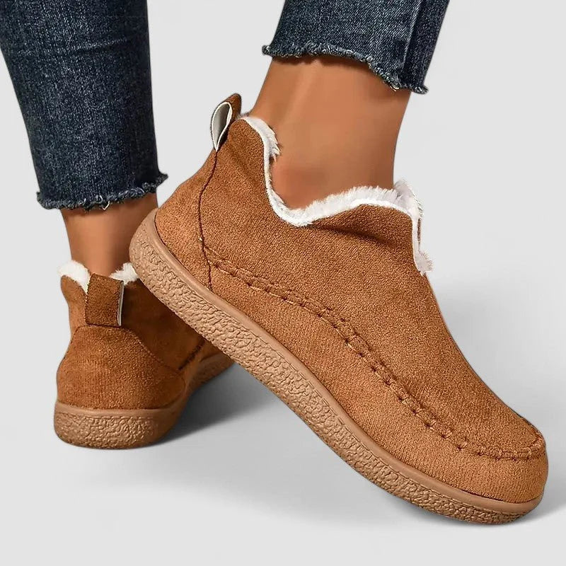 Women's brown side-zip ankle boots with wide toe box