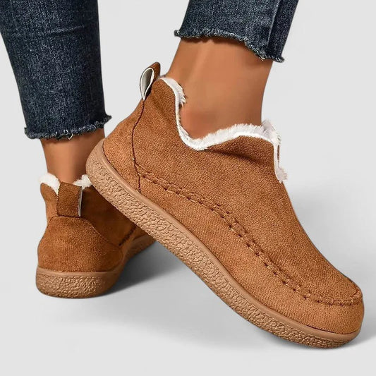 Women's brown side-zip ankle boots with wide toe box