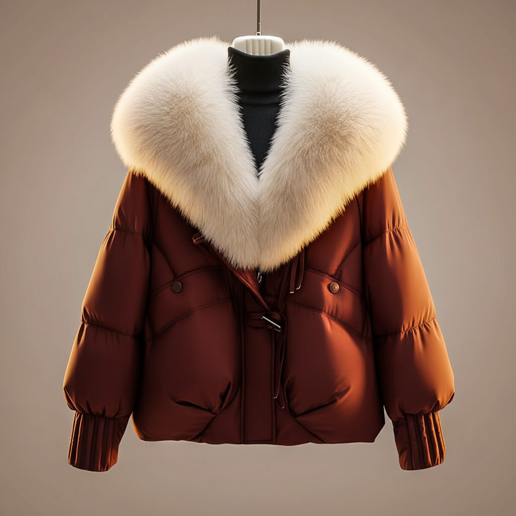 Women's dress coat in red brown