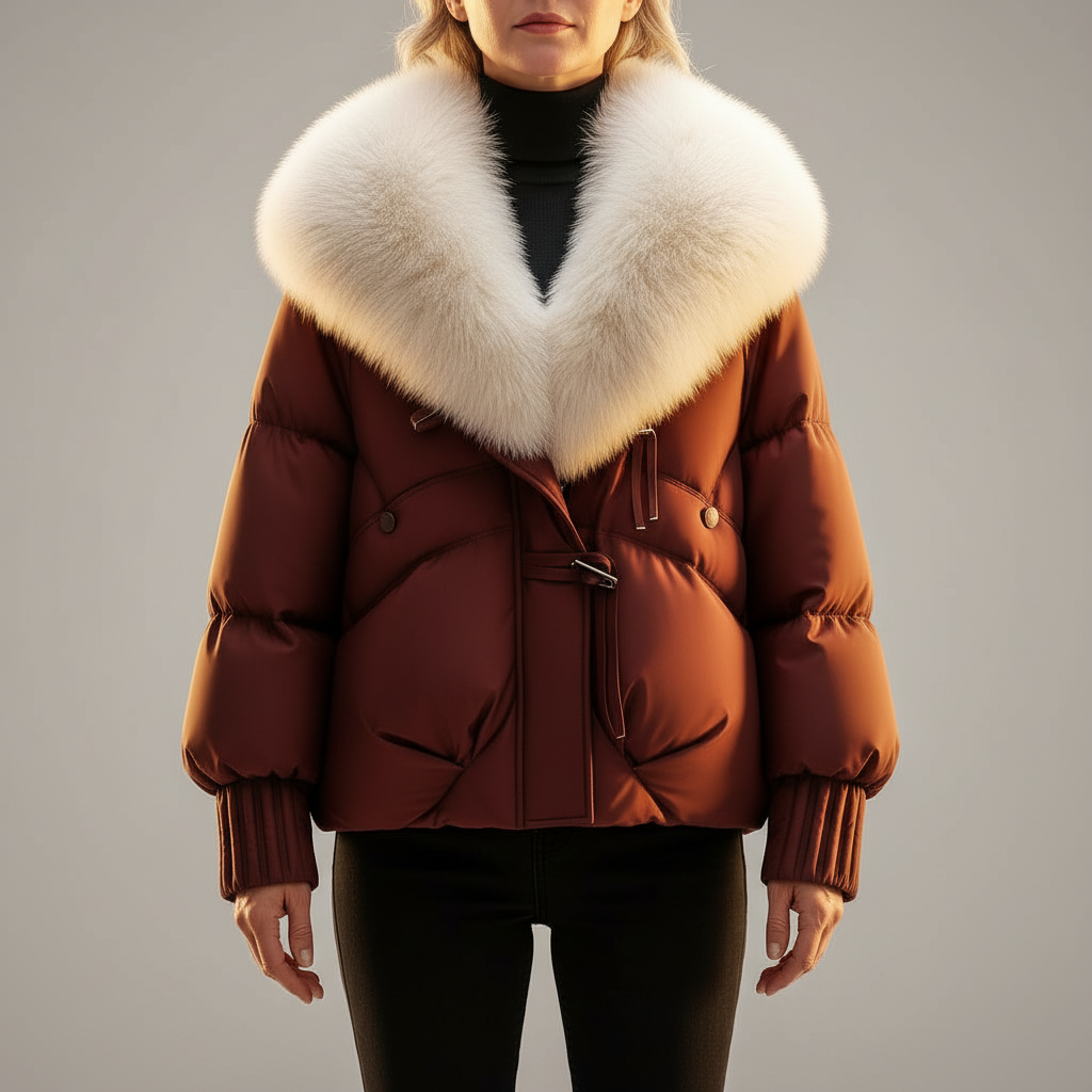 Women's dress coat in red brown