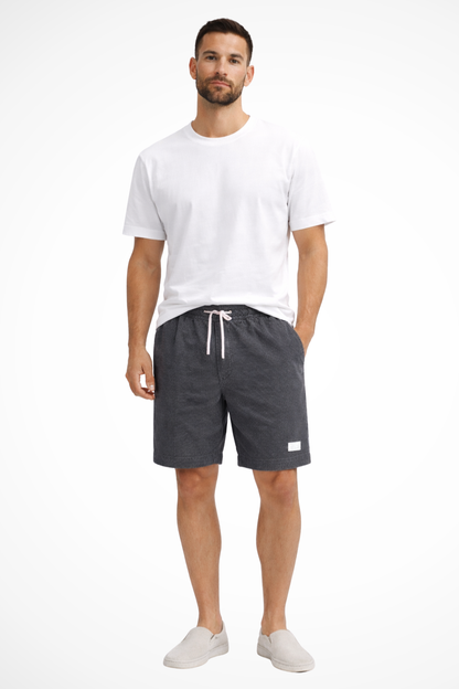Men's black corduroy shorts drawstring waist relaxed fit