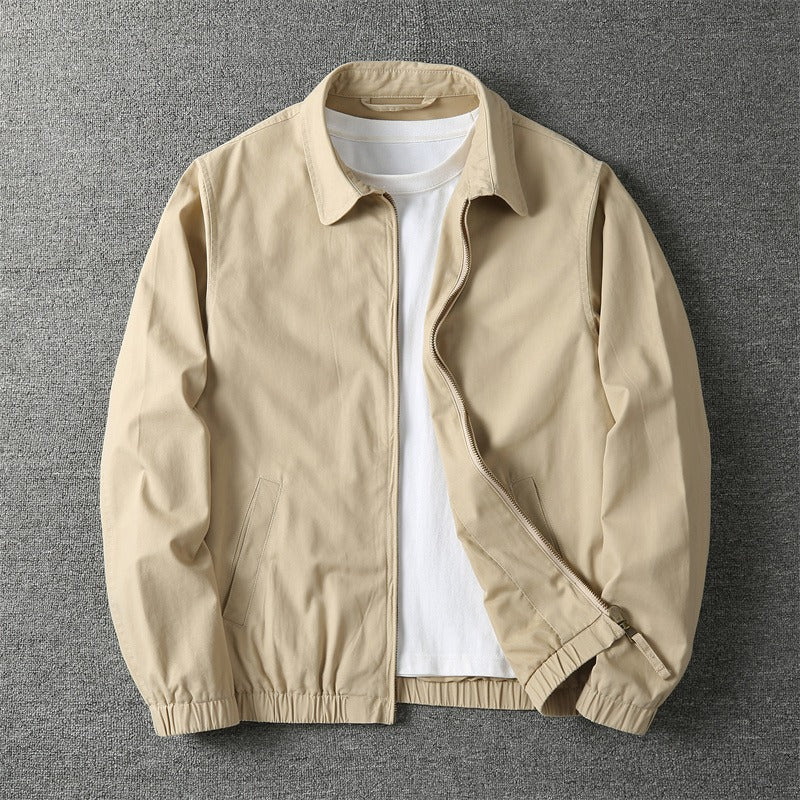 Eli cotton-blend zip-up jacket, front view
