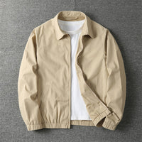 Eli | Men's Cotton-Blend Zip-Up Jacket with Elasticated Cuffs and Hem