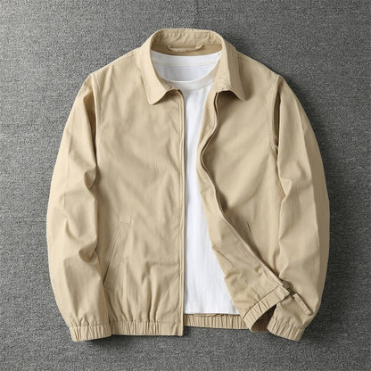 Eli cotton-blend zip-up jacket, front view