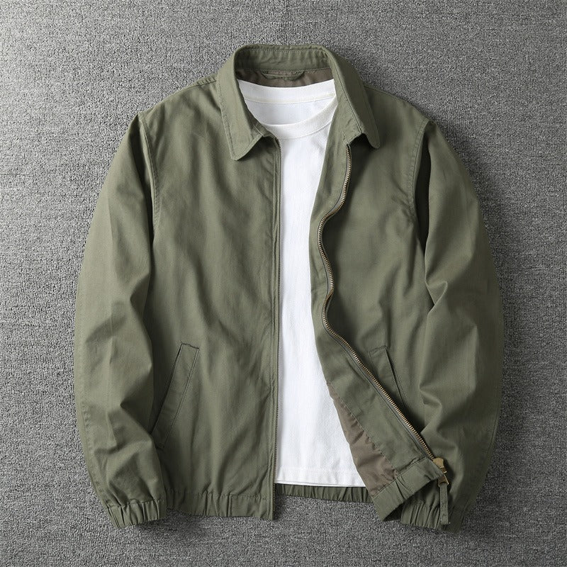 Eli cotton-blend zip-up jacket worn, lifestyle shot