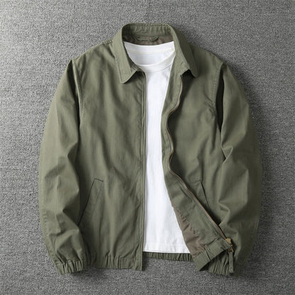 Eli cotton-blend zip-up jacket worn, lifestyle shot