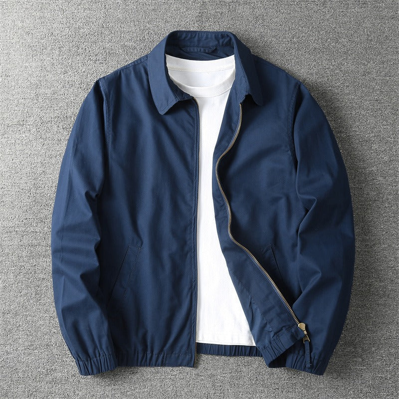 Eli cotton-blend zip-up jacket in beige