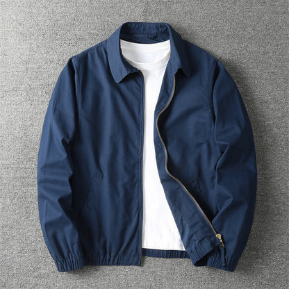 Eli cotton-blend zip-up jacket in beige