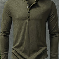 Dalton | Men's Stand-Collar Button-Placket Henley