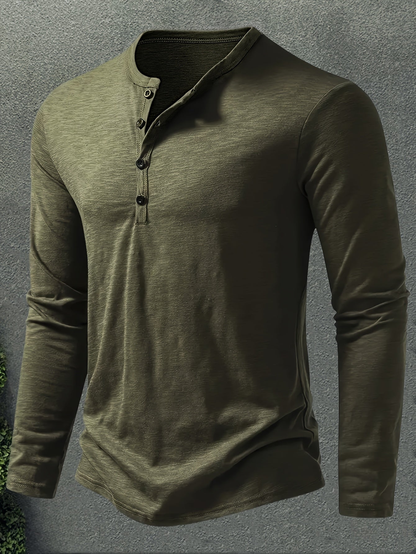 Men's Stand-Collar Button-Placket Henley – view 2