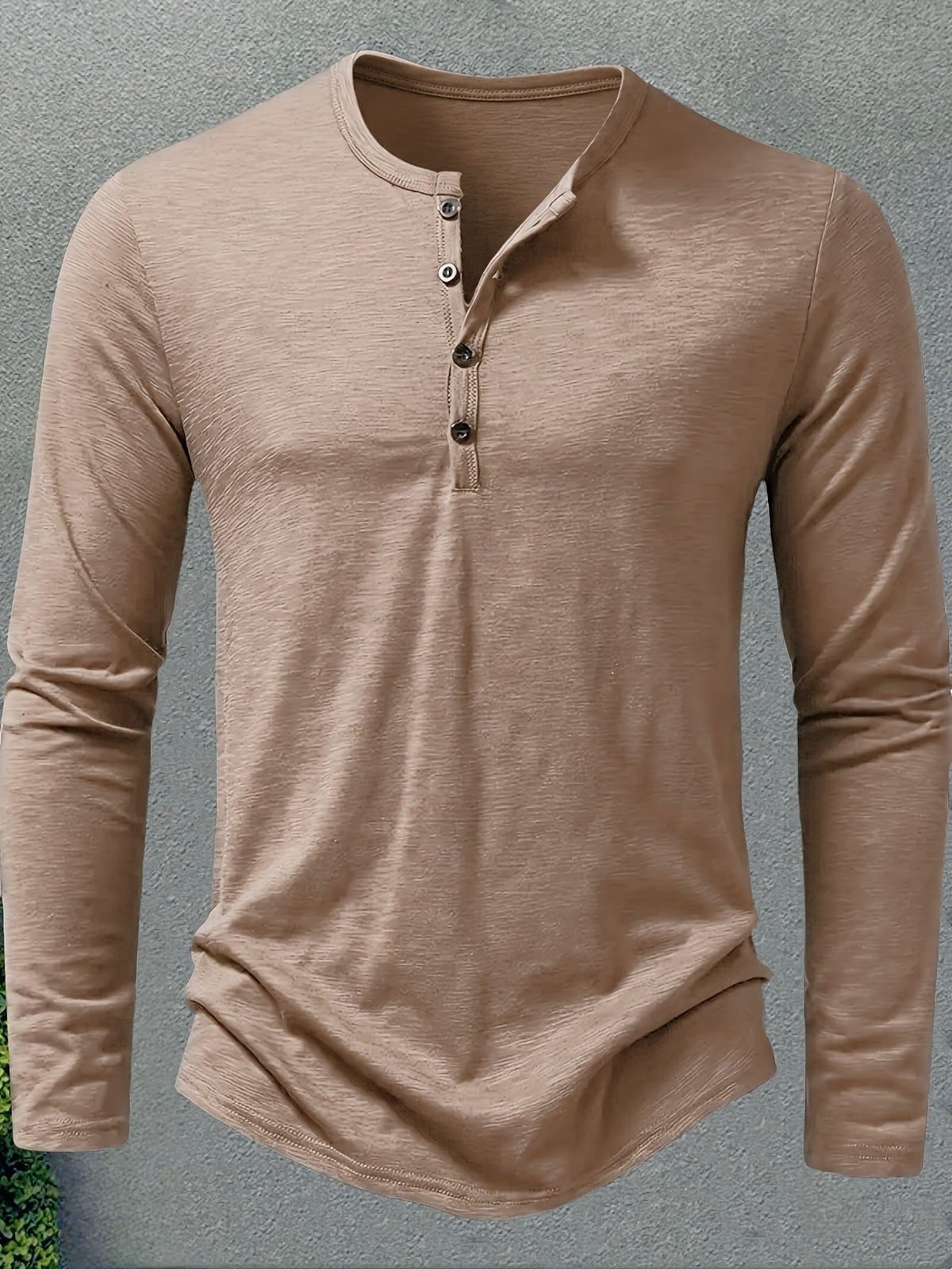 Men's Stand-Collar Button-Placket Henley – view 5