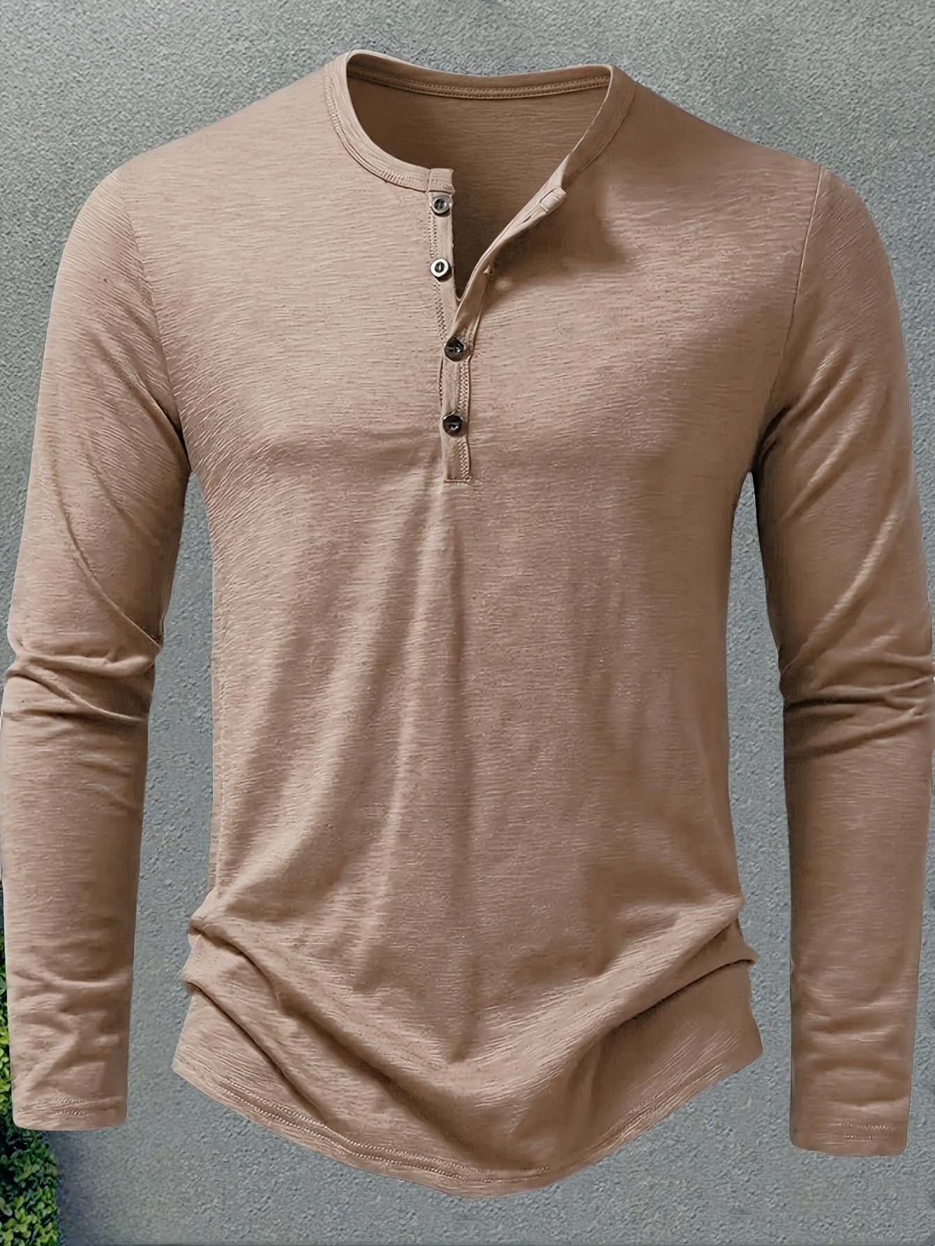Men's Stand-Collar Button-Placket Henley – view 5